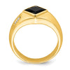 14k Onyx and Diamond Satin Mens Ring