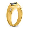14k Onyx and Diamond Satin Mens Ring