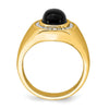 14k 1/4 carat Lab Grown Diamond VS/SI+ G+ and Oval Onyx Men's Ring