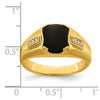 14k Onyx and Diamond Mens Ring