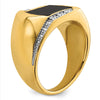 14k Onyx and Diamond Mens Ring