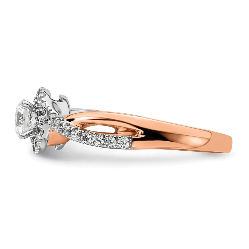 Gold Diamond Round Halo Engagement Rings