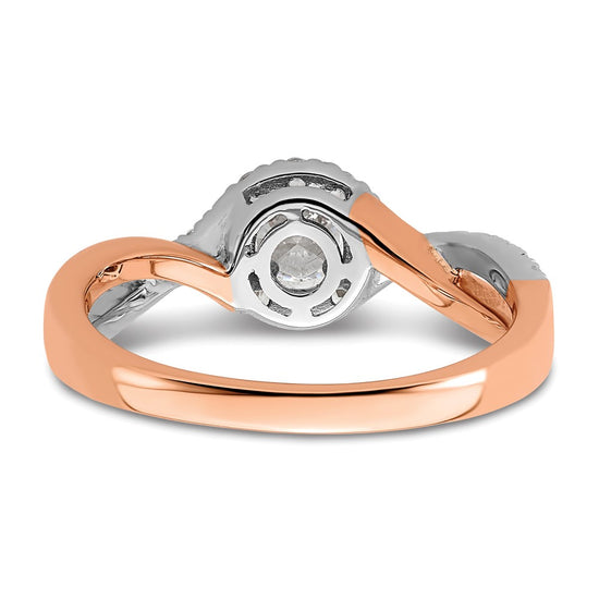Gold Diamond Round Halo Engagement Rings