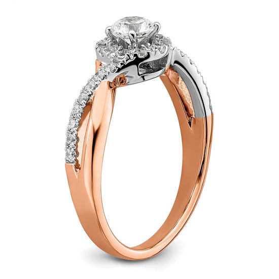 Gold Diamond Round Halo Engagement Rings