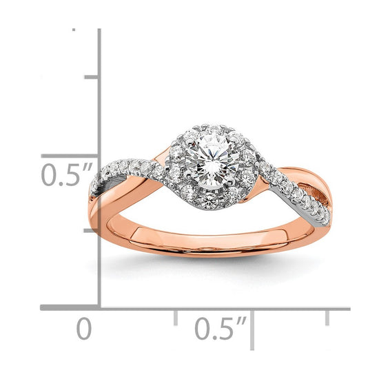 Gold Diamond Round Halo Engagement Rings