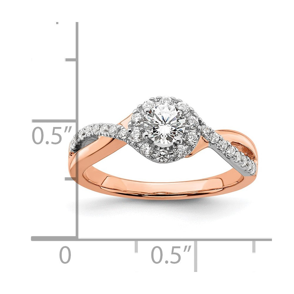 Gold Diamond Round Halo Engagement Rings