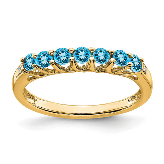 Gemstone and Diamond 7-stone Ring — 0TM