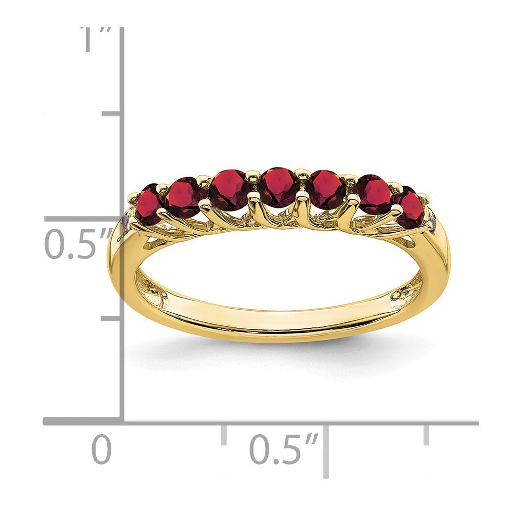 Gemstone and Diamond 7-stone Ring — 0UD