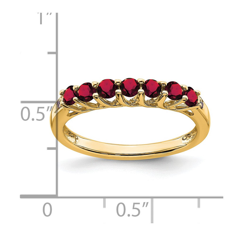 Gemstone and Diamond 7-stone Ring — 0TO