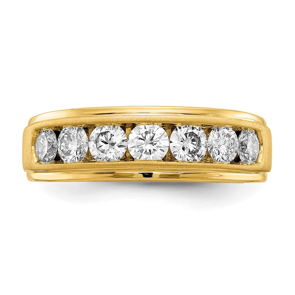 10k 1 1/2 carat Lab Grown Diamond VS/SI+ G+ Seven Stone Complete Men's Ring