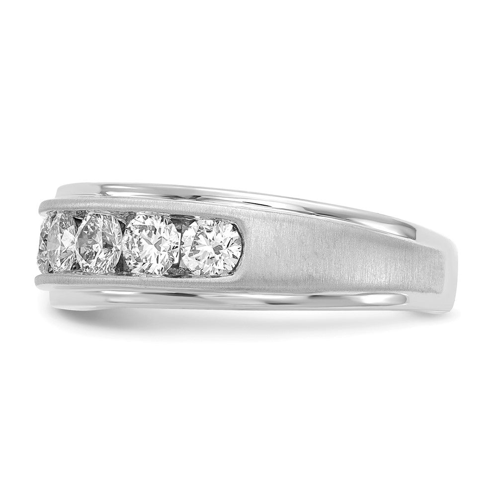 10k White Gold 1 1/2 carat Lab Grown Diamond VS/SI+ G+ Seven Stone Complete Men's Ring