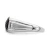 14k White Gold Onyx and Diamond Mens Ring