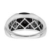 14k White Gold Onyx and Diamond Mens Ring
