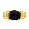14k Onyx and Diamond Mens Ring