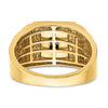 14k 1/5 carat Lab Grown Diamond VS/SI+ G+ and Onyx Greek Key Design Men's Ring