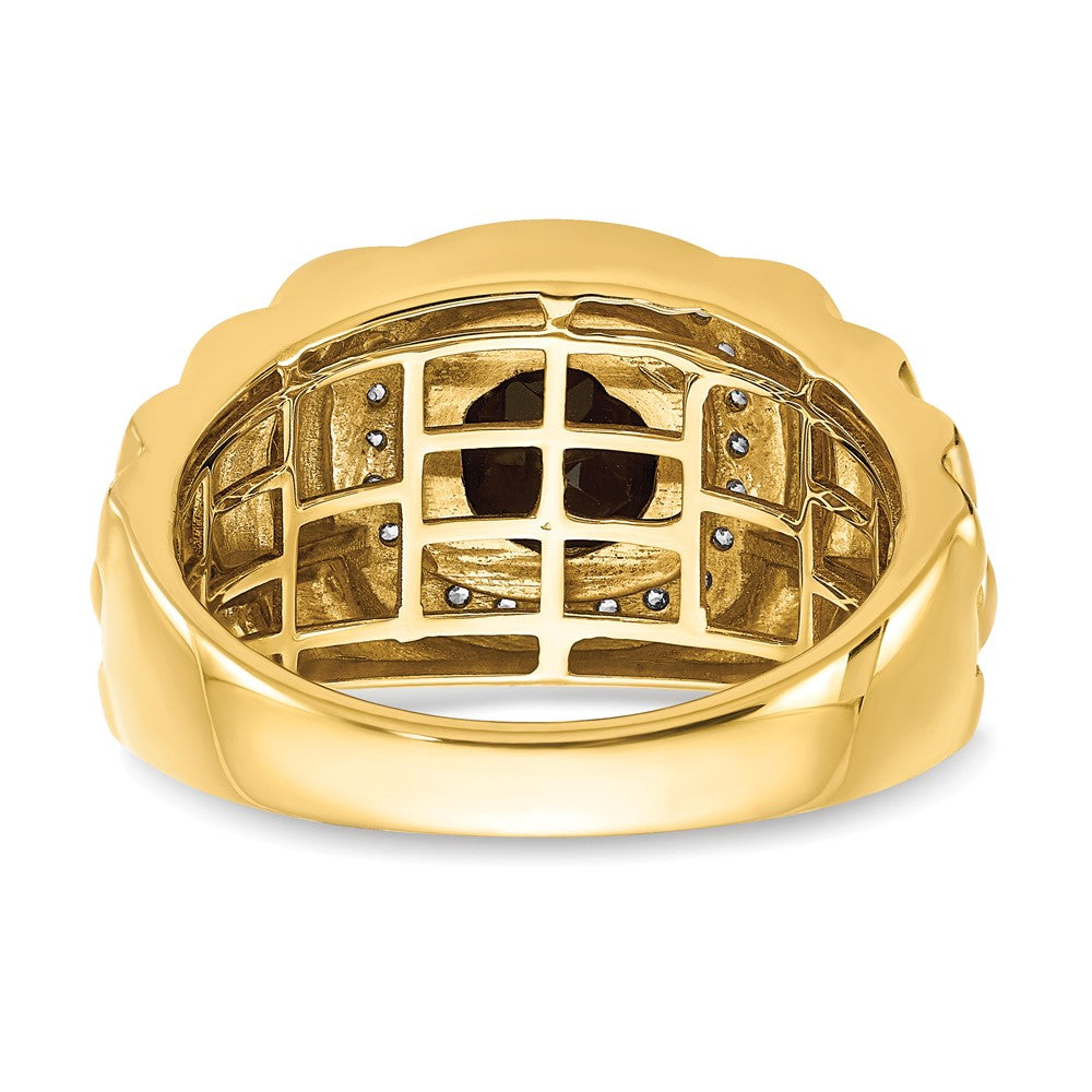 14k 1/4 carat Lab Grown Diamond VS/SI+ G+ and Onyx Textured Men's Ring