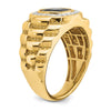 14k 1/4 carat Lab Grown Diamond VS/SI+ G+ and Onyx Textured Men's Ring