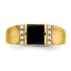 14k 1/8 carat Lab Grown Diamond VS/SI+ G+ and Onyx Men's Ring