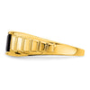 14k Square Onyx and Diamond Mens Ring