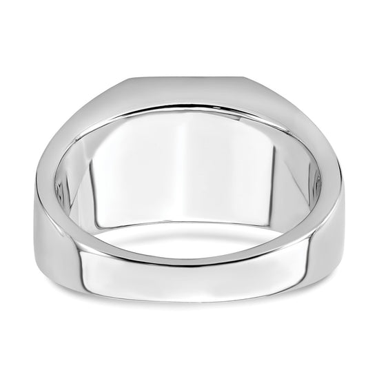 14k White Gold Onyx and Diamond Eagle Mens Ring