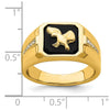 14k Onyx and Diamond Eagle Mens Ring