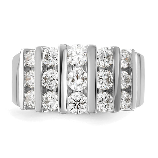 14k White Gold 1 1/2 carat Lab Grown Diamond VS/SI+ G+ Complete Fashion Band