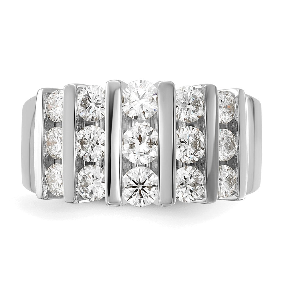 14k White Gold 1 1/2 carat Lab Grown Diamond VS/SI+ G+ Complete Fashion Band