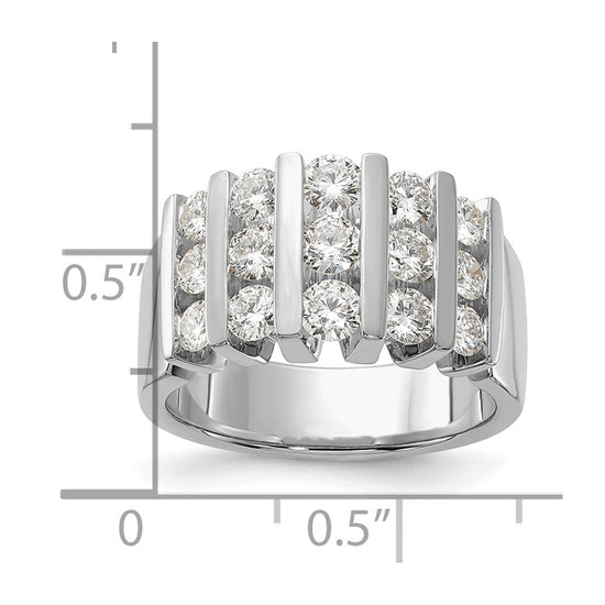 14k White Gold 1 1/2 carat Lab Grown Diamond VS/SI+ G+ Complete Fashion Band