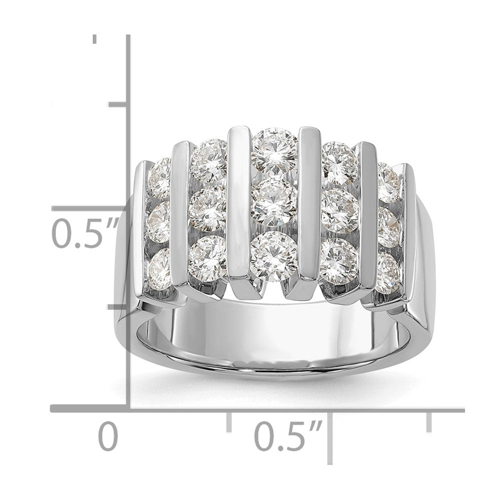 14k White Gold 1 1/2 carat Lab Grown Diamond VS/SI+ G+ Complete Fashion Band