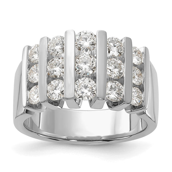 14k White Gold 1 1/2 carat Lab Grown Diamond VS/SI+ G+ Complete Fashion Band