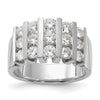14k White Gold 1 1/2 carat Lab Grown Diamond VS/SI+ G+ Complete Fashion Band