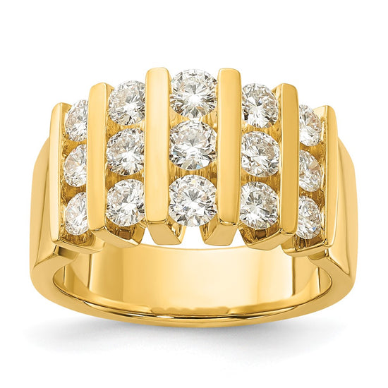 14k 1 1/2 carat Lab Grown Diamond VS/SI+ G+ Complete Fashion Band