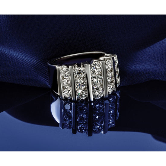 14k White Gold 3 carat Lab Grown Diamond VS/SI+ G+ Complete Fashion Band