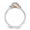 14k Two-tone Rose and White Gold 1/6 carat Lab Grown Diamond VS/SI+ G+ Petite Engagement Ring