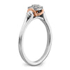 14k Two-tone Rose and White Gold 1/6 carat Lab Grown Diamond VS/SI+ G+ Petite Engagement Ring