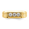 14K 3-Stone 1/2 carat Diamond Complete Men's Ring