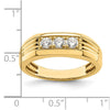 14K 3-Stone 1/2 carat Diamond Complete Men's Ring