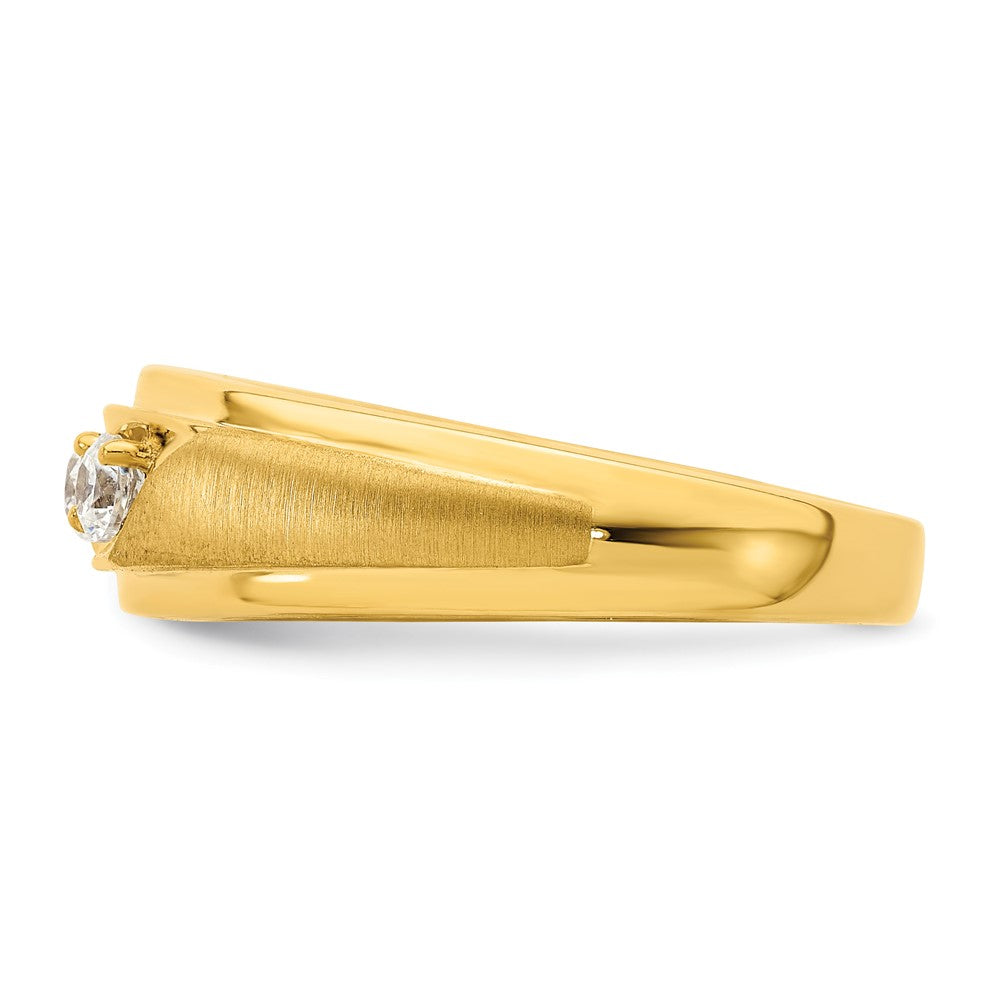 14K 3-Stone 3/8 carat Diamond Complete Men's Ring