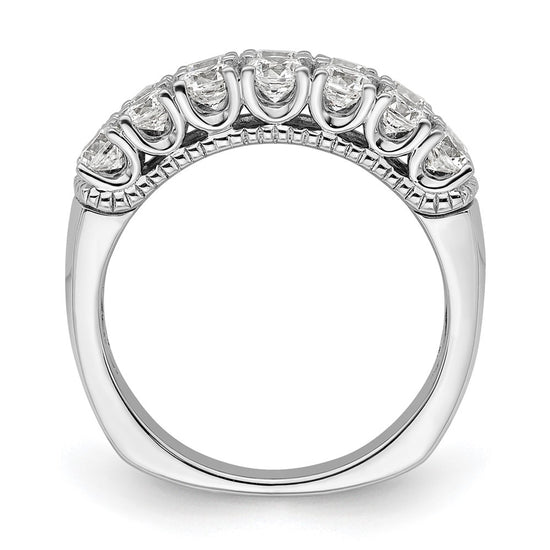 14k White Gold 1 5/8 carat Lab Grown Diamond VS/SI+ G+ Complete Double Row Fashion Band