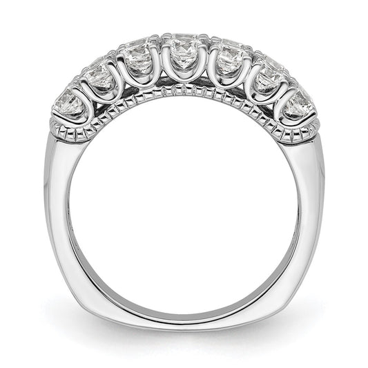 14k White Gold 1 5/8 carat Lab Grown Diamond VS/SI+ G+ Complete Double Row Fashion Band