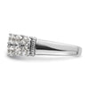 14k White Gold 1 5/8 carat Lab Grown Diamond VS/SI+ G+ Complete Double Row Fashion Band