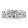 14k White Gold 1 5/8 carat Lab Grown Diamond VS/SI+ G+ Complete Double Row Fashion Band