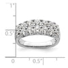 14k White Gold 1 5/8 carat Lab Grown Diamond VS/SI+ G+ Complete Double Row Fashion Band