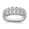 14k White Gold 1 5/8 carat Lab Grown Diamond VS/SI+ G+ Complete Double Row Fashion Band