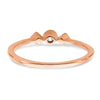 14k Rose Gold Beaded Edge Petite 3-Stone 1/10 carat Round/Princess Diamond Complete Promise/Engagement Ring