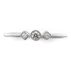14k White Gold Beaded Edge Petite 3-Stone 1/10 carat Round/Princess Diamond Complete Promise/Engagement Ring