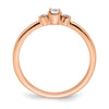 14k Rose Gold Beaded Edge Petite 3-Stone 1/15 carat Round Diamond Complete Promise/Engagement Ring