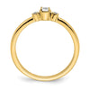 14k Beaded Edge Petite 3-Stone 1/15 carat Round Diamond Complete Promise/Engagement Ring