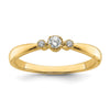 14k Beaded Edge Petite 3-Stone 1/15 carat Round Diamond Complete Promise/Engagement Ring