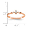 14k Rose Gold Beaded Edge Petite 3-Stone 1/15 carat Marquise Diamond Complete Promise/Engagement Ring
